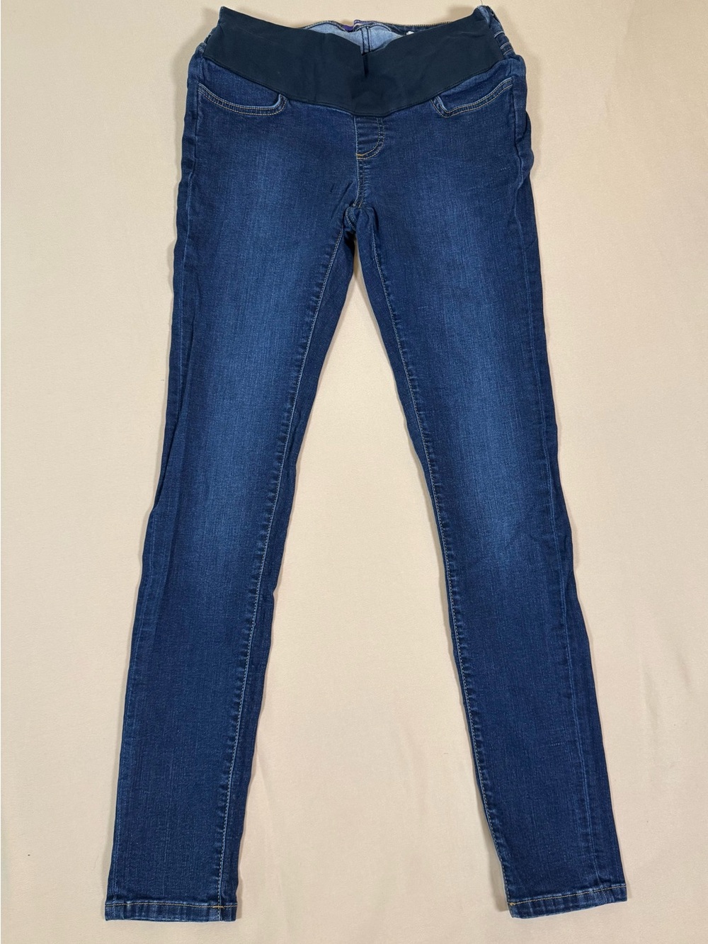 Seraphine Navy Underbump Slim Fit Stretch Jeans, size 6.